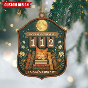 Personalized Reading Christmas Ornament, Gift for Book Lovers and Readers