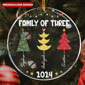 2024 New Release Family Colorful Christmas Trees - Personalized Acrylic Ornament