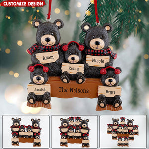 Holiday Bear Family - Personalized Ornament - Gift For Family