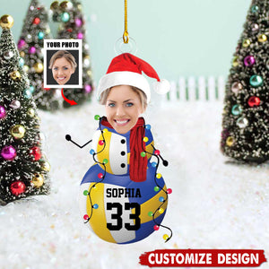 2024 New Release-Personalized Photo Volleyball Snowman Ornament Gifts For Volleyball Lovers