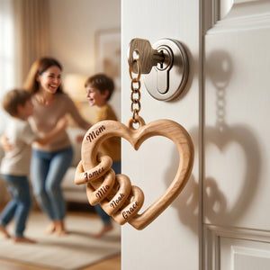 Personalized Family Heart Keychain-Perfect Gift For Mother's Day