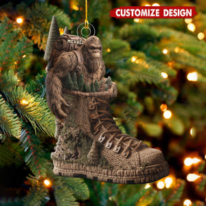 Personalized Hiking Boot Forest Ornament