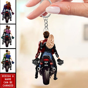 Personalized Couple Biker Acrylic Keychain-Gift For Motorcycle Bikers