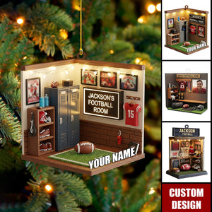 Personalized Football Christmas Ornament - Gift For Football Players, Football Keepsake