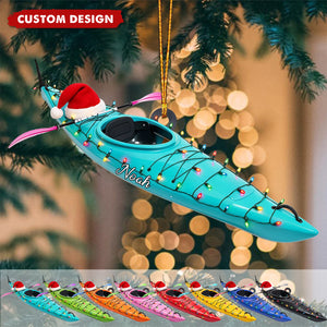 Personalized Kayak Christmas Ornament, Outdoor Adventure Holiday Keepsake, Gift for Kayaker Paddler Dad