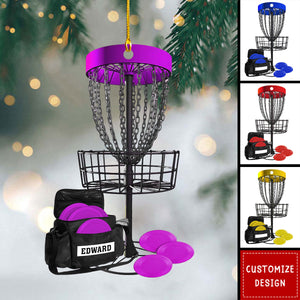 Personalized Disc Golf Christmas Ornament Gift for Disc Golf Lover - New Release
