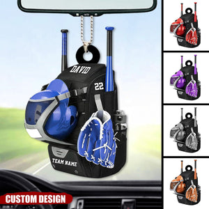 Personalized Baseball/Softball Bag Car Ornament-Gift For Baseball/Softball Players