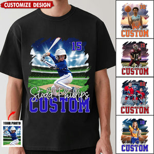 Personalized Photo Sports Shirt - Gift For Baseball,Basketball,Football,Ice Hockey,Softball Lovers