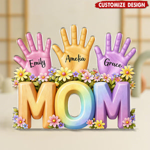 Personalized Hand Print Acrylic Plaque -Gift For Mom Wife