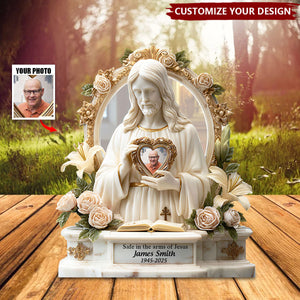 Safe In The Arms Of Jesus - Personalized Memorial Acrylic Plaque