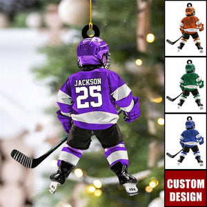 Personalized Kid Hockey Player Christmas Ornament Gift For Hockey Lover- New Release