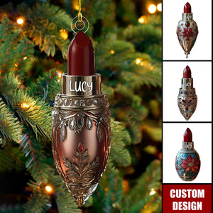 Personalized Lipstick Christmas Ornament