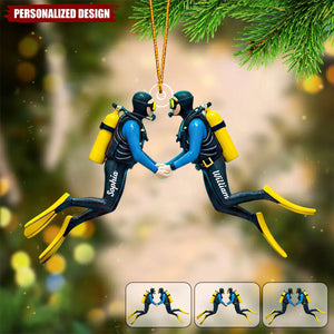 Personalized Scuba Diving Couple Ornament