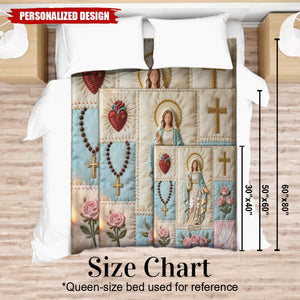 Personalized Our Lady Christian Blanket -Religious Keepsake for Devotees