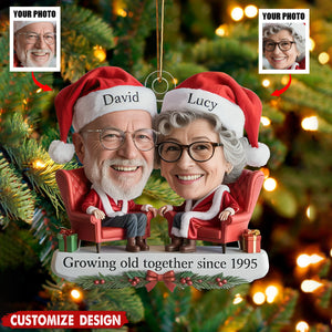 Custom Growing Old Together Since Couple Ornament, Funny Couple Christmas Ornament, Cute Christmas Keepsake for Partner,Anniversary Ornament