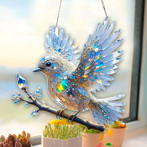 Crystal Sky Bluebird Window Hanging Ornament - Gift for Bird Lover