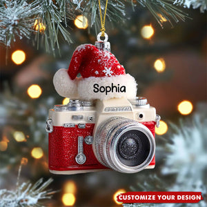 Personalized Camera Acrylic Christmas Ornament