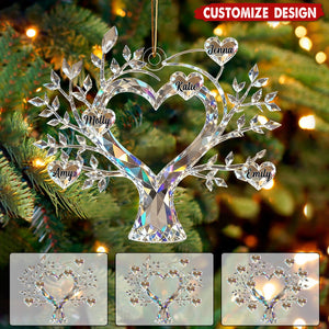 Personalized Tree of Life Family Member Crystal Ornament