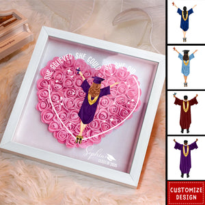 Class Of 2025 Graduation Gift So She Did - Personalized Flower Shadow Box