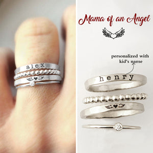 For Memorial-I Will Love You for Every Second of Mine Custom Name Wings Ring