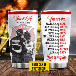 You Are The Love Of My Life - Personalized Firefighter Couple Tumbler - Anniversary Gift For Husband,Wife