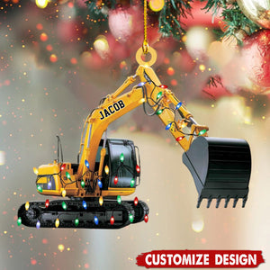 Personalized Excavator Led Light Christmas Ornament-New Release