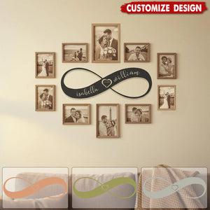 Personalized Infinity Heart Metal Wall Art: Couple Names & Date