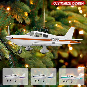 Personalized Airplane Christmas Ornament - Gift For Aviation Lover