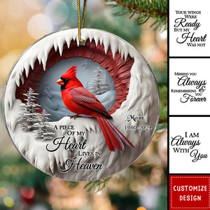 New Release - Your Wings Were Ready But My Heart Was Not - Personalized Cardinal Memorial Acrylic Ornament