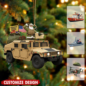 Personalized Military Christmas Ornament - Gift for Military Enthusiasts