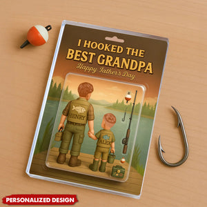 I Hooked the Best Dad Fishing-Personalized Acrylic Plaque-Father's Day Gift