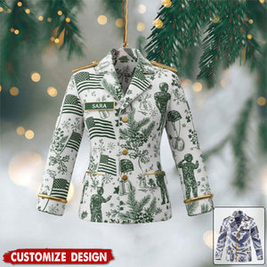 Personalized Military Uniform Ornament 2025 - Gift For Women Veterans