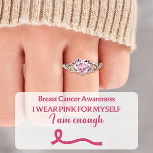 Breast Cancer Awareness Pink Diamond Ring