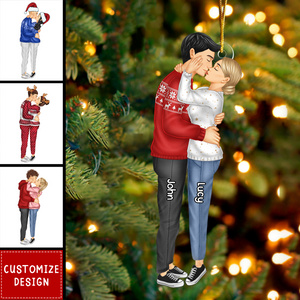 Personalized Couple Kiss&Hug Romantic Ornament - Gift For Couple