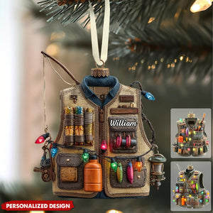 Personalized Fishing Vest Christmas Ornament Gift For Fishermen And Outdoorsmen