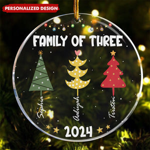 2024 New Release Family Colorful Christmas Trees - Personalized Acrylic Ornament