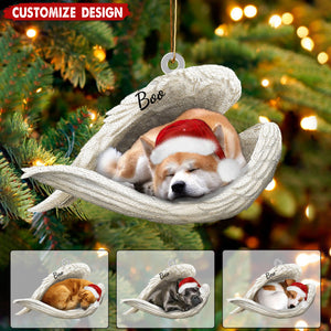 Personalized Dog Sleeping Angel Memorial Ornament