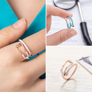 Personalized Heart Birthstone Ring Nurses Week - Appreciation Gift for Medical Staff