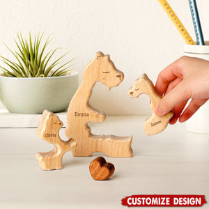 Mommy Bear Family Wooden Puzzle - Mother's Day Gift For Mom,Grandma