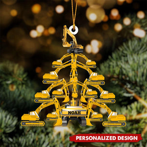 Personalized Excavator Construction Ornament-Gift For Kids-2024 New Release