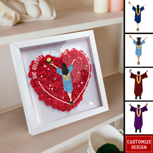 Class Of 2025 Graduation Gift So She Did - Personalized Flower Shadow Box