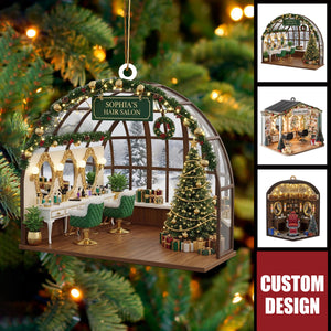 Personalized Hair Salon Christmas Ornament - Gift For Hairdresser