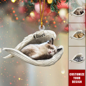 Personalized Cat Sleeping Angel Ornament-Great Gift Idea For Cat Lovers