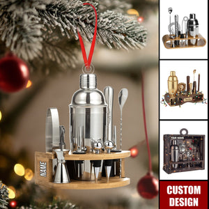 Personalized Bartender Acrylic Christmas Ornament - Gift For Bartender