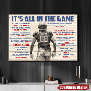 Personalized American Football Poster- Gift For American Football Lovers