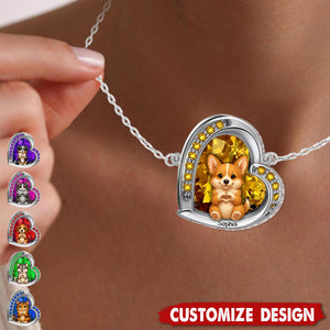 Personalized Dog Cat Heart Necklace - Gift For Dog Lovers