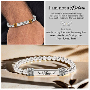 For Memorial-I'm a Wife to a Husband Personalized Name Bead Bracelet