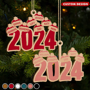 2024 New Release - Christmas Santa Hats - Personalized Wooden Christmas Ornament
