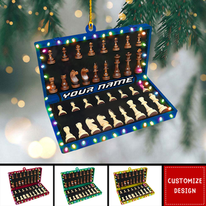 Personalized King and Queen Chess Christmas Ornament - Gift For Chess Player,Lovers