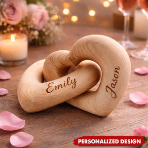 Personalized Infinity Heart Wood Sculpture-Valentine’s Day Gift